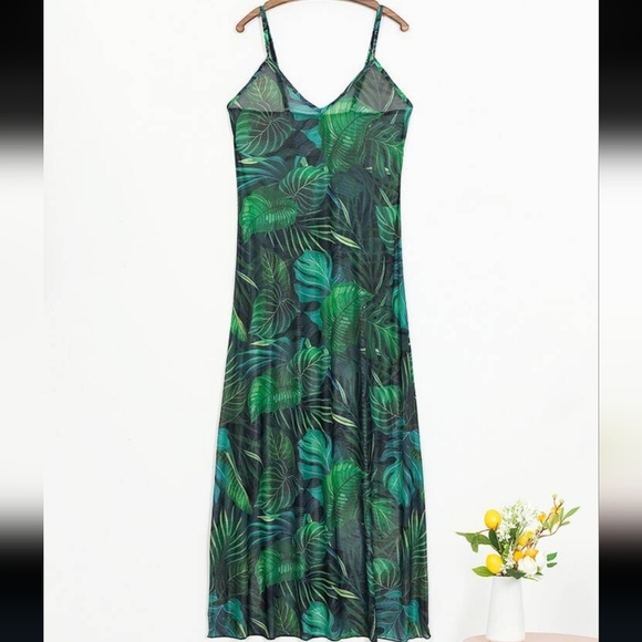 Tropical Print Mesh Cover Up Womens Womens Small or Medium - Picture 8 of 11